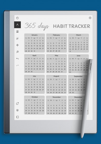 reMarkable 365 Days Habit Tracker Template