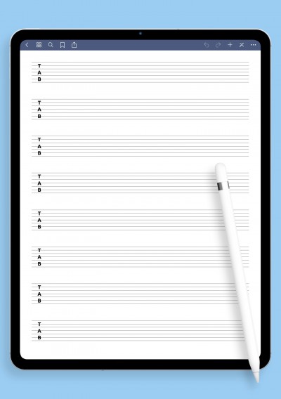 7-String TAB Paper template for GoodNotes