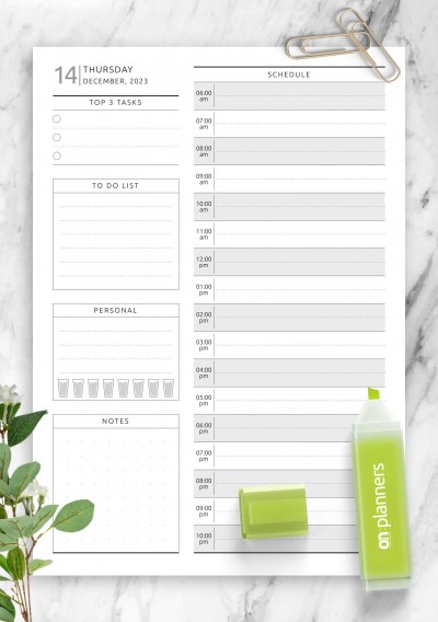 Download Dated Daily Planner - Original Style - Printable PDF