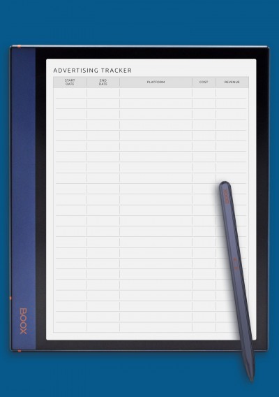 BOOX Note Air Advertising Tracker Template