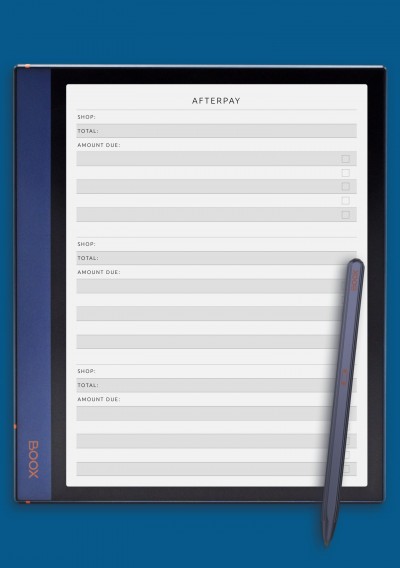 BOOX Tab Afterpay Template