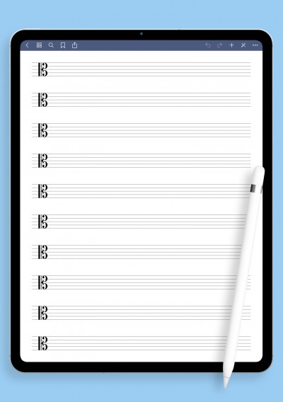 Alto Clef (C) Staff Paper template for GoodNotes