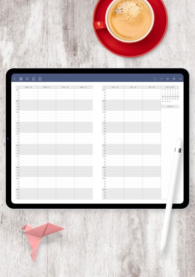 Appointment Calendar Template - Vertical Two Page Layout for GoodNotes