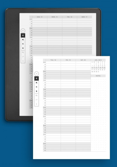 Appointment Calendar Template - Vertical Two Page Layout for Kindle Scribe