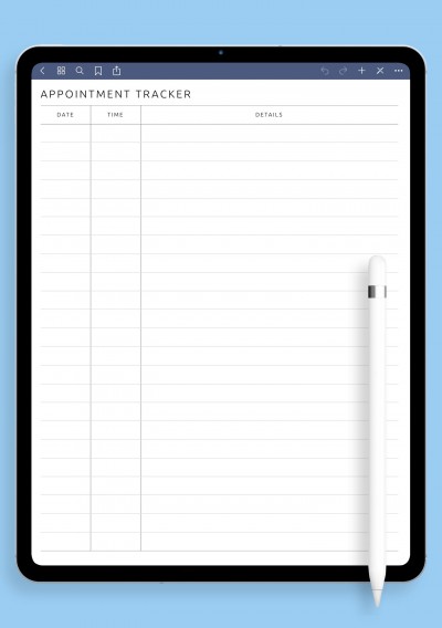 Notability Appointment Tracker Template