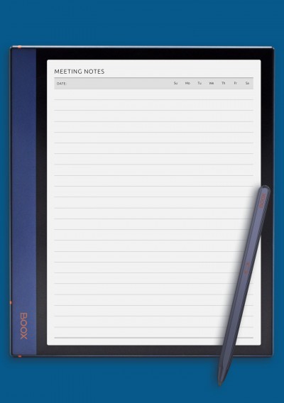 Blank Meeting Notes Template for BOOX Note Air