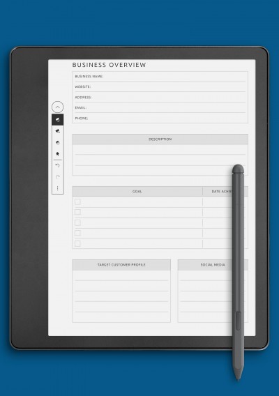 Business Overview Template for Kindle Scribe