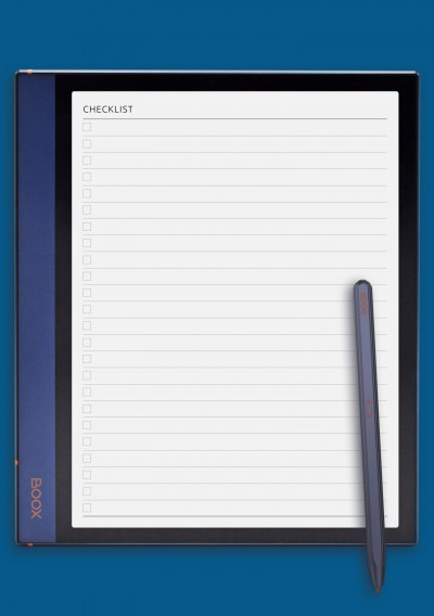 Checklist Template for BOOX Note