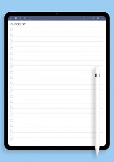 Checklist Template for Notability