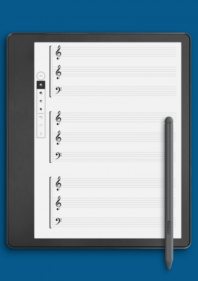 Choir – SAB (Soprano, Alto, Bass) Staff Template template for Kindle Scribe