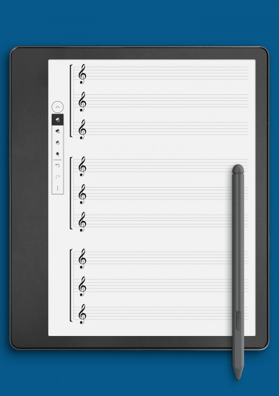 Choir – SSA (Soprano, Soprano, Alto) Staff Template template for Kindle Scribe