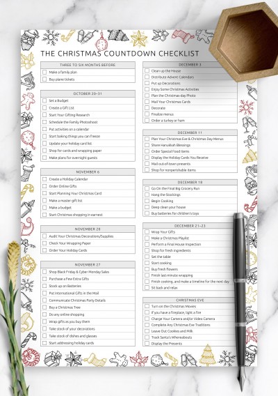 Countdown Checklist - Christmas Mood Theme