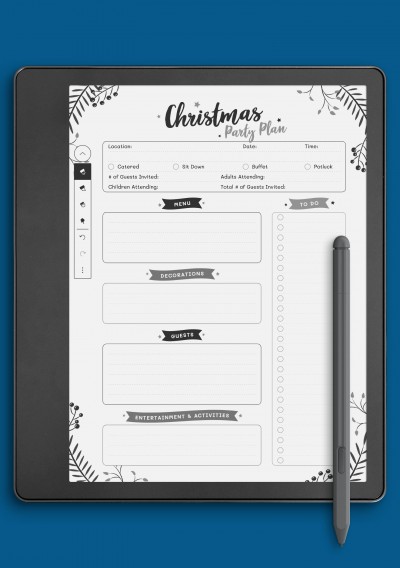 Christmas Party Plan Template for Kindle Scribe