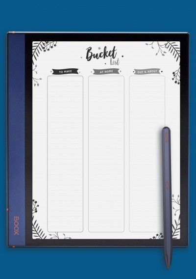Christmas Style - Bucket List template for BOOX Note
