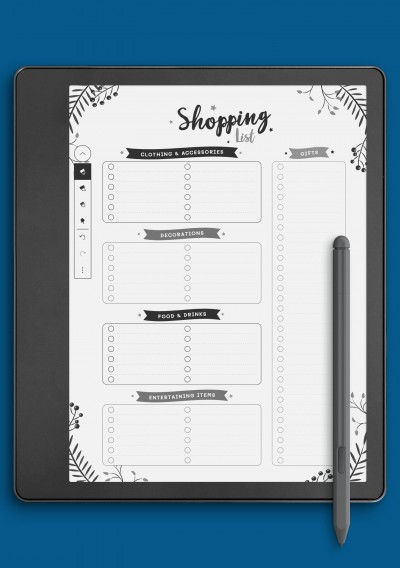 Christmas Style - Shopping List Template for Kindle Scribe