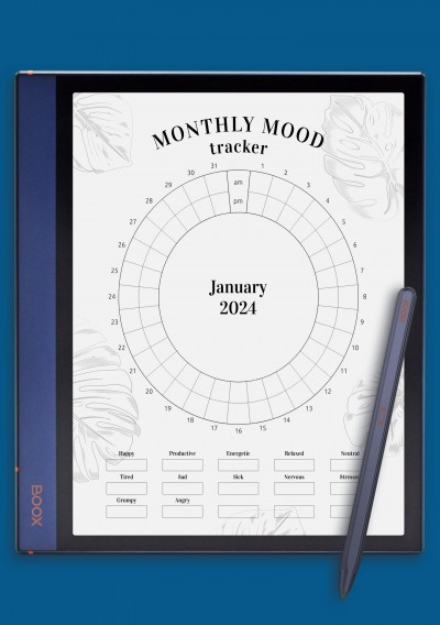 Circular Mood Tracker Template for BOOX Note