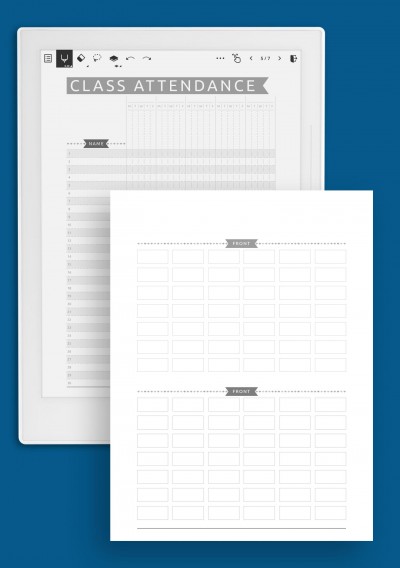 Supernote A6X Class Attendance &amp; Seating Chart - Casual Style Template