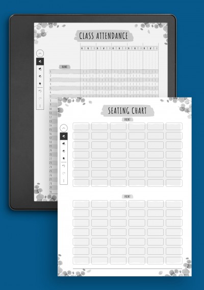 Kindle Scribe Class Attendance &amp; Seating Chart - Floral Style Template