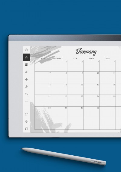 reMarkable Calendar - Monthly Template
