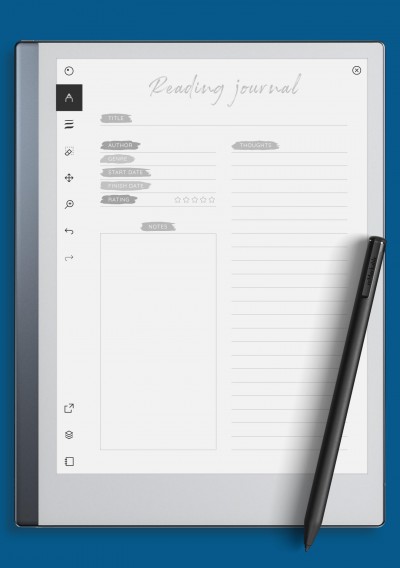 reMarkable Minimalist Reading Journal Template