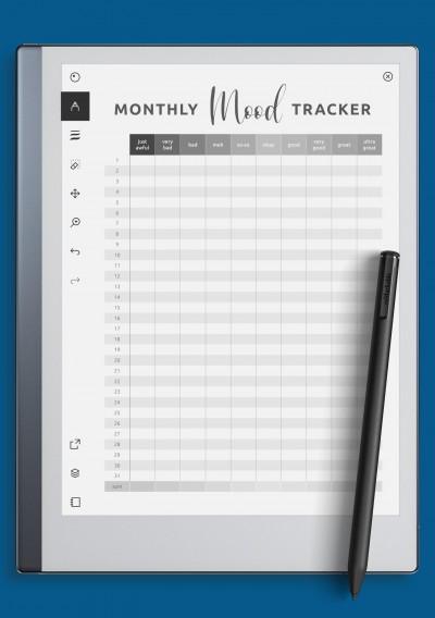 reMarkable Gradient Monthly Mood Tracker Template