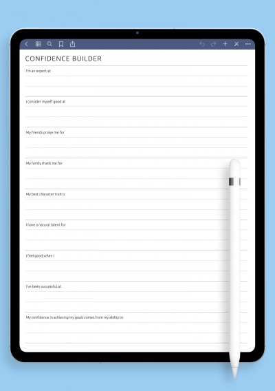 GoodNotes Confidence Builder Template
