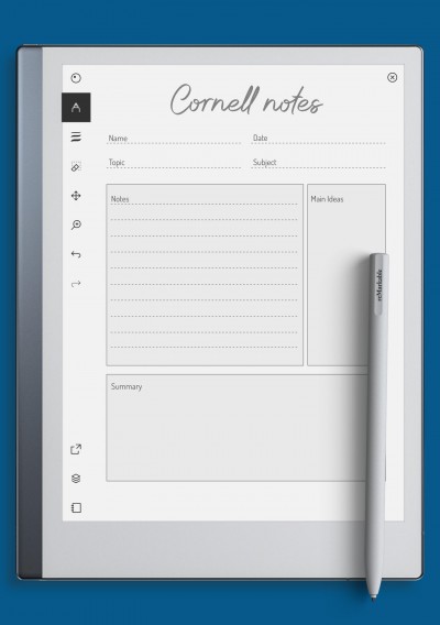 reMarkable Cornell Method Note-Taking Template