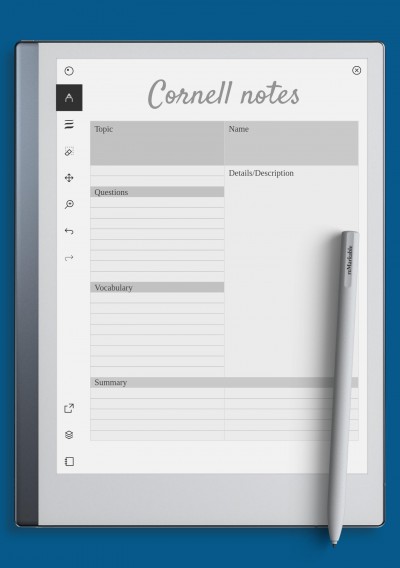 reMarkable Cornell Note System Template