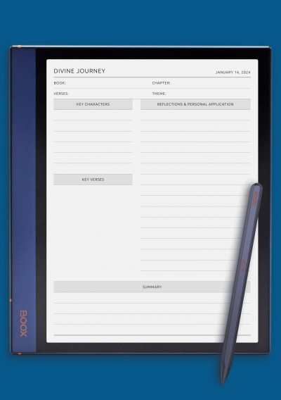 Daily Divine Journey template for BOOX Note