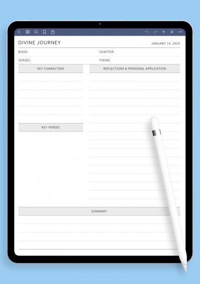 Daily Divine Journey template for GoodNotes
