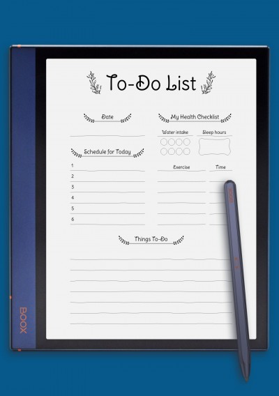 BOOX Tab Daily To Do List Template
