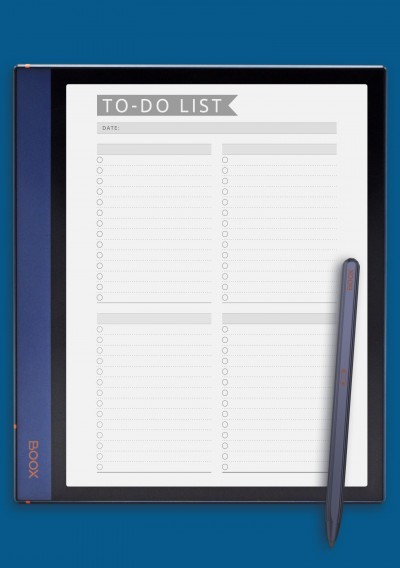 Daily To Do List - Casual Style Template for BOOX Note