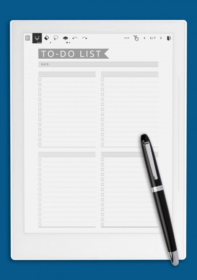 Daily To Do List - Casual Style Template for Supernote A6X