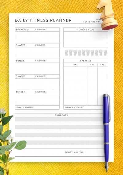 September 2024 Daily Fitness Planner Template