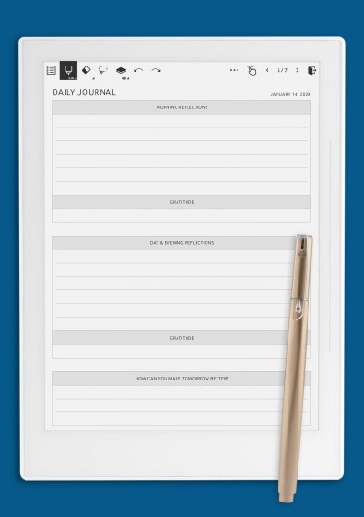 Supernote Daily Journal Template