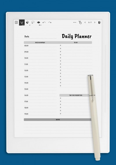 Supernote Daily Organizer Template