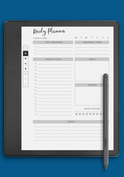 Kindle Scribe Daily Plan Template