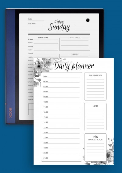 BOOX Note Air Daily Planner Templates 5 in 1 Bundle