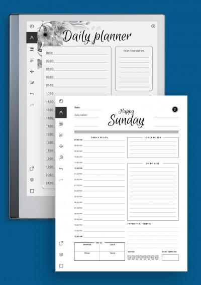 reMarkable Daily Planner Templates 5 in 1 Bundle