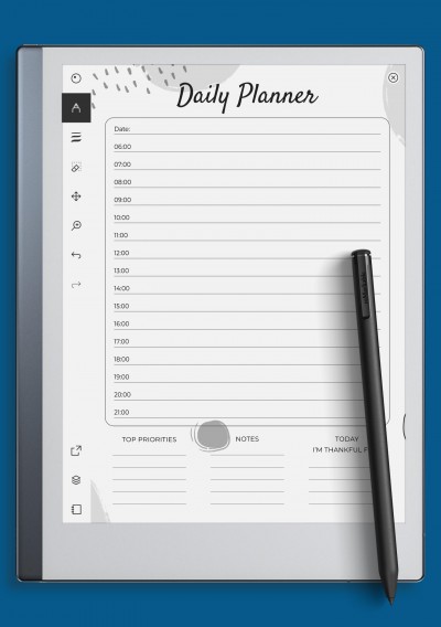 reMarkable Daily Planner with Time Slots Template