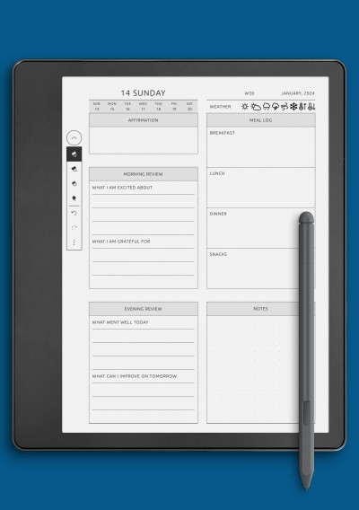 Daily Review Template for Kindle Scribe