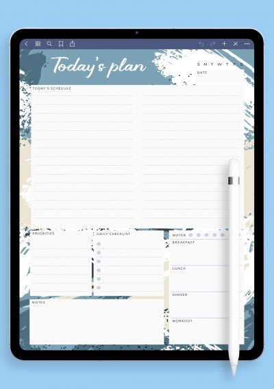 Daily Schedule Template for Notability