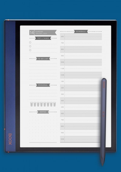 Dated Daily Planner - Casual Style Template for BOOX Note Air