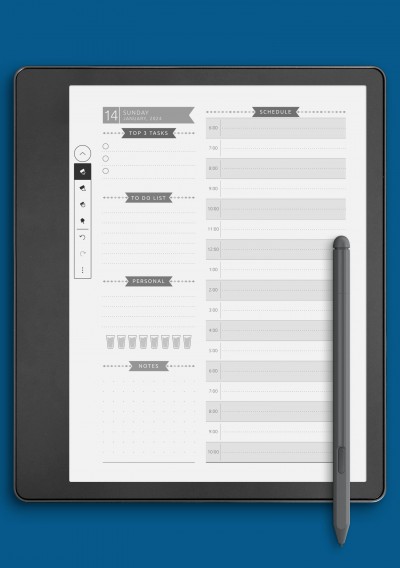 Dated Daily Planner - Casual Style Template for Kindle Scribe