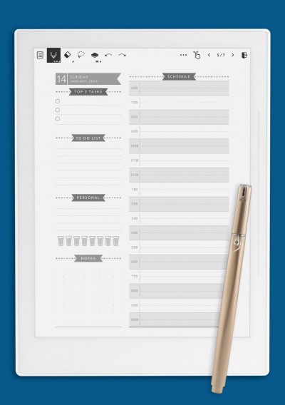 Dated Daily Planner - Casual Style Template for Supernote