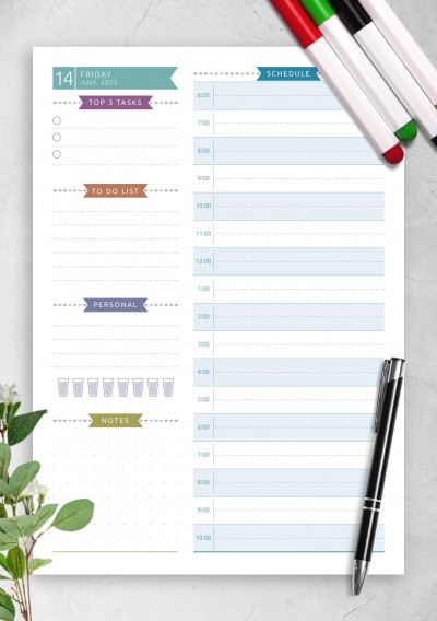 July 2023 Dated Daily Planner - Casual Style