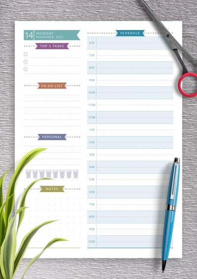 Download Dated Daily Planner - Casual Style - Printable PDF