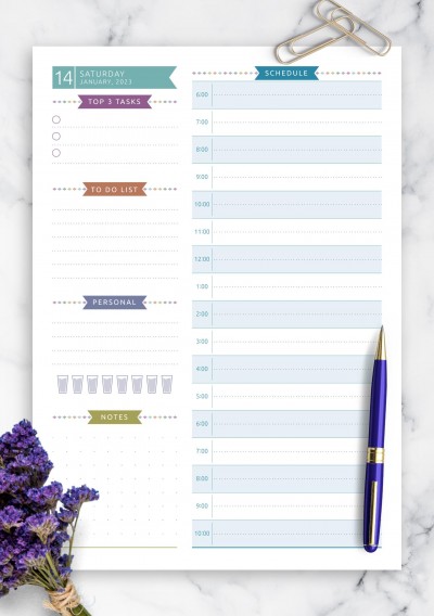 Download Printable Dated Daily Planner - Casual Style PDF