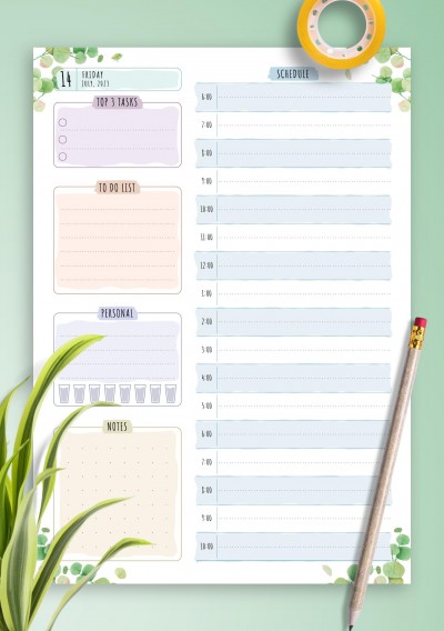 July 2023 Dated Daily Planner - Floral Style