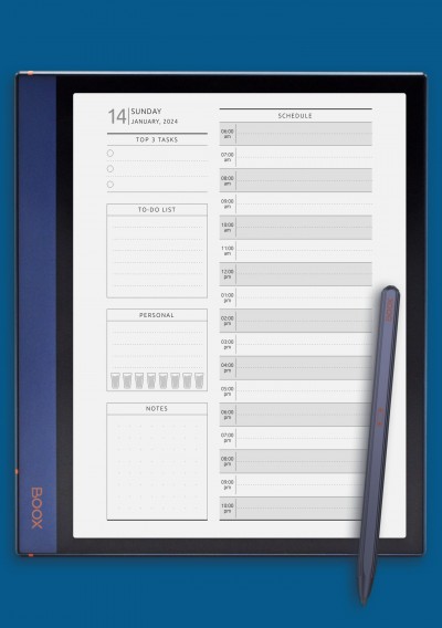 BOOX Note Air Dated Daily Planner - Original Style Template